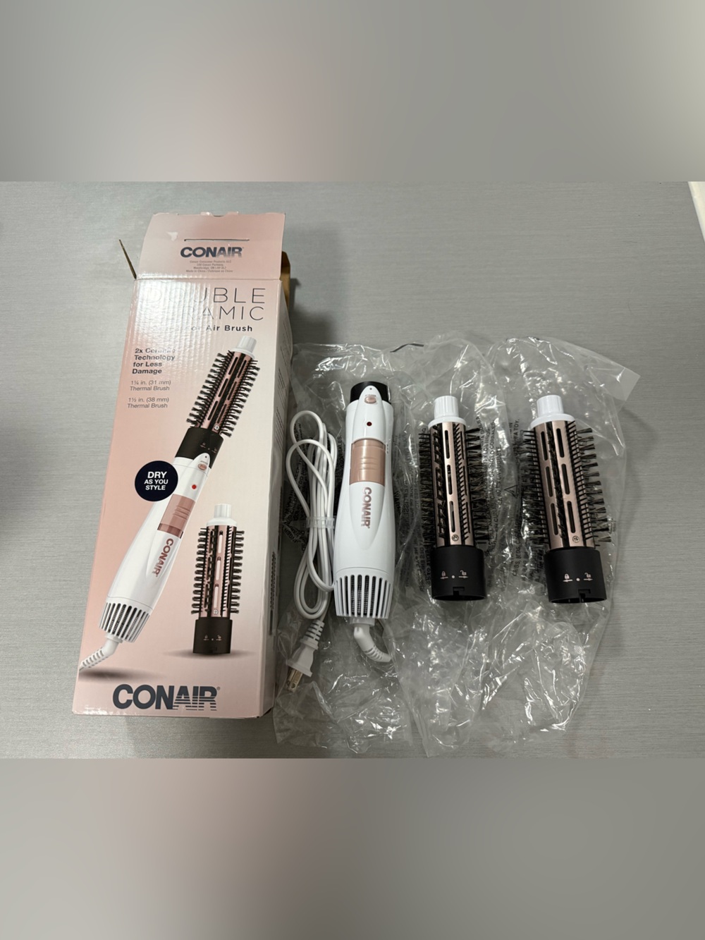Conair Double Ceramic 2-in-1 Hot Air Brush Blow Dryer Styler